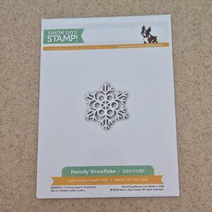 RARE SIMON SAYS STAMP MELODY SNOWFLAKE METAL CHRISTMAS HOLIDAY STEEL DIE CRAFT